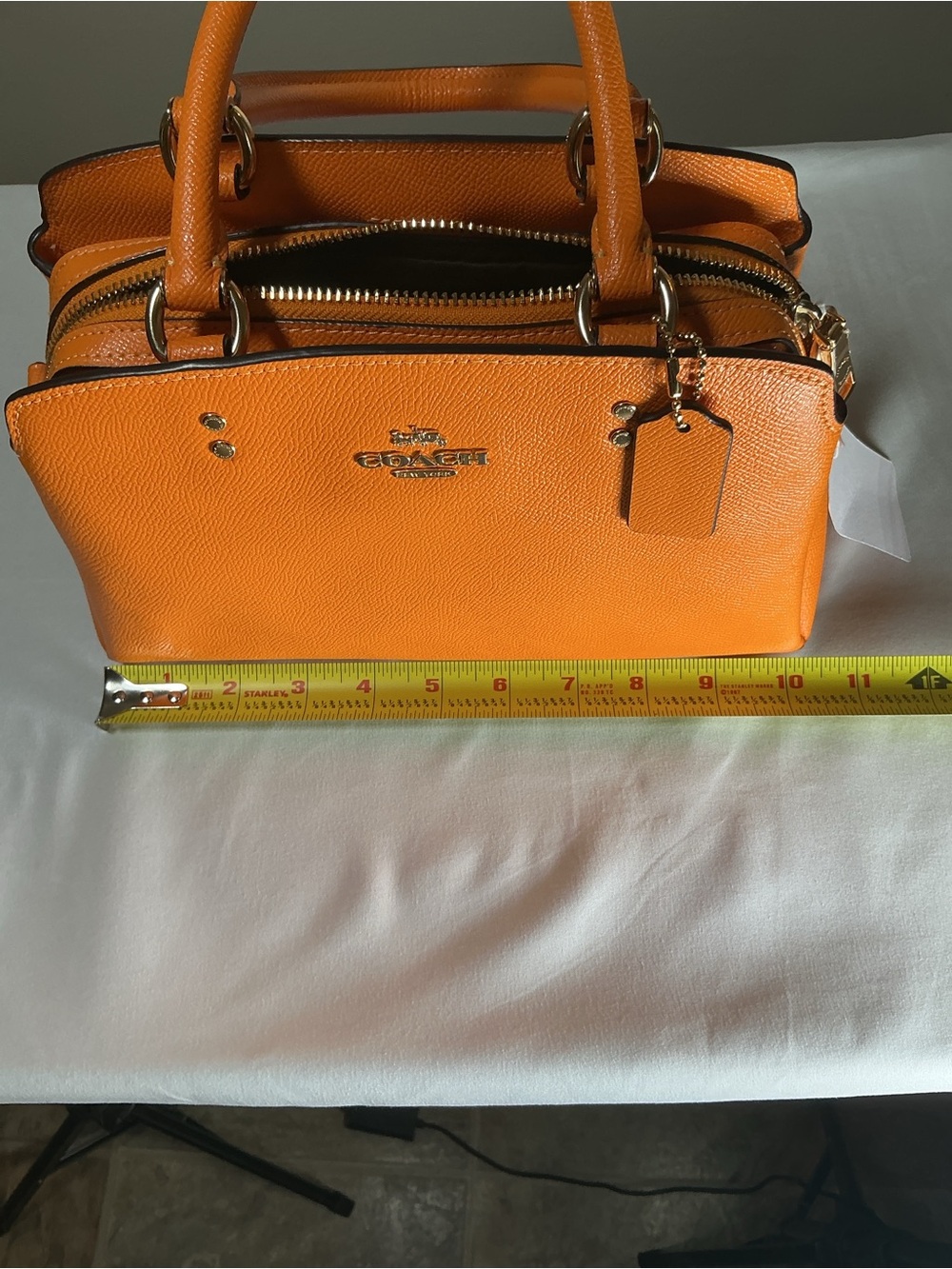 Coach Orange Leather Satchel - Picture 6 of 7